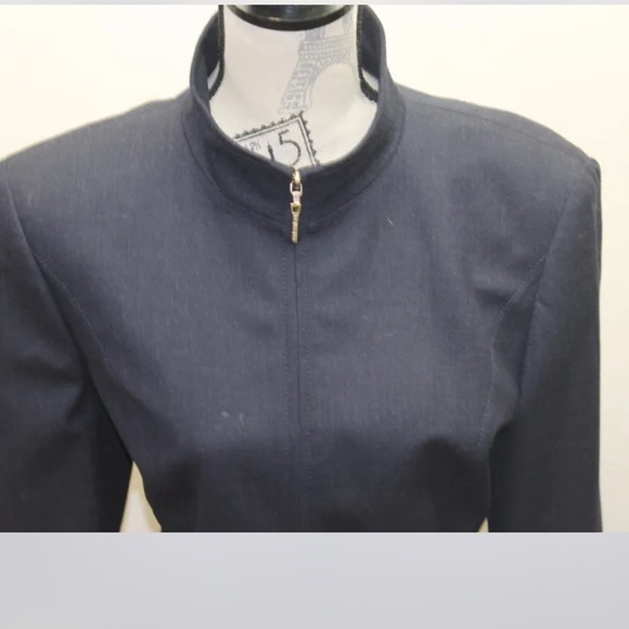 Vintage ESCADA Women Mandarin Collar Blazer Jacket Sz 40 Wool Germany Black - Picture 8 of 10